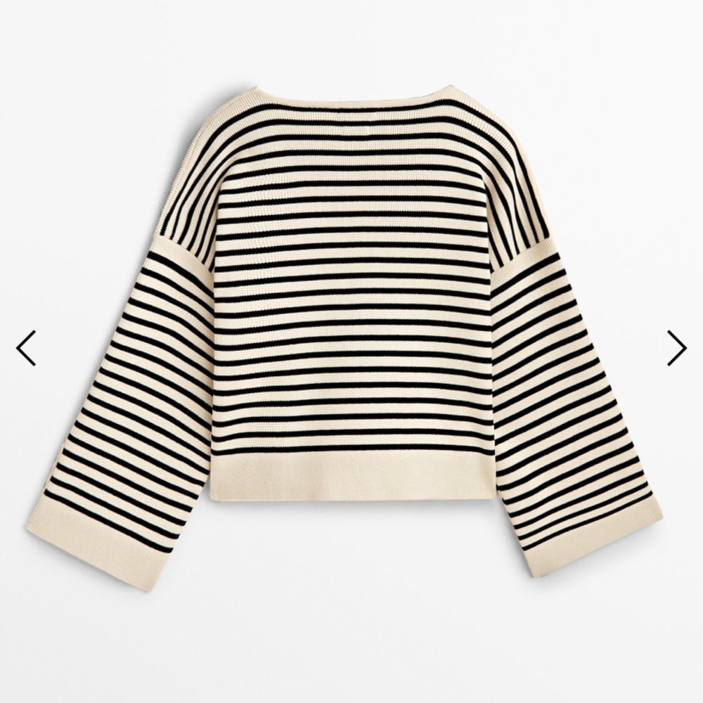 NWT Massimo Dutti STRIPED SWEATER WITH BUTTON DETAILS - Picture 5 of 14